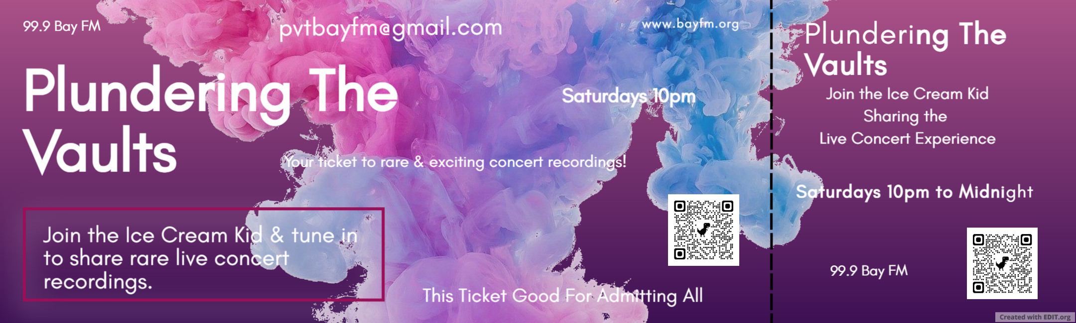 Plundering the Vaults with The Ice Cream Kid on Bay FM - 99.9FM